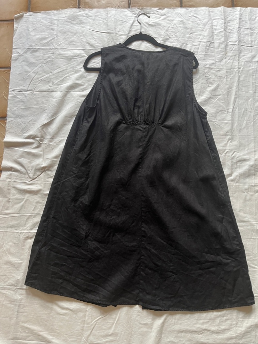 Eileen Fisher Black Linen Blend Tunic Coverup/Dress minimalist lightweight - Picture 5 of 7